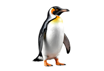 Elegant King Penguin Standing Tall on a transparent PNG background