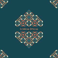 Islamic Ornament Forming Triangle on Top and Bottom