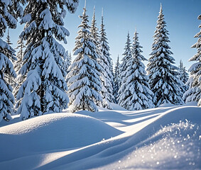 winter forest in the snow