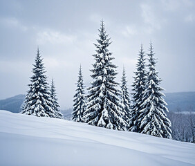 Obraz premium winter forest in the snow
