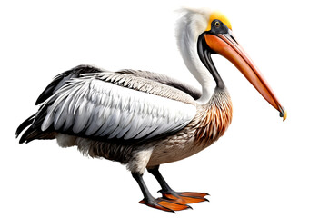 Pelican Bird Wildlife Nature Feathered Wings Beak on a transparent PNG background."