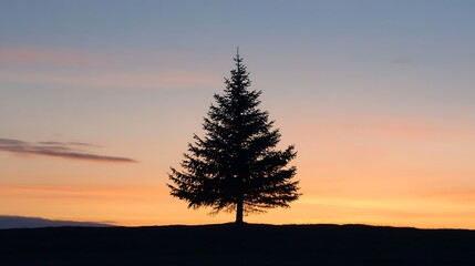 Fototapeta premium Snowy Pine Tree in a Mystical Forest