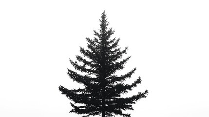 Obraz premium Snowy Pine Tree in a Mystical Forest