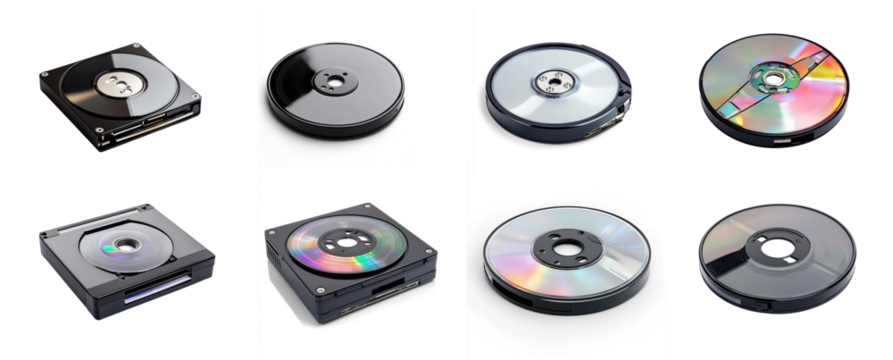 Collection of Optical drive with a compact, sleek design. isolated on transparent background