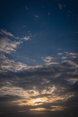 dramatic sky and clouds at sunrise