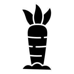 Illustration of Carrot on the Ground Glyph Icon