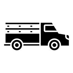 Illustration of Pickup Truck Glyph Icon