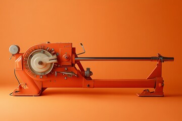 Orange Industrial Machine with Rotating Blades