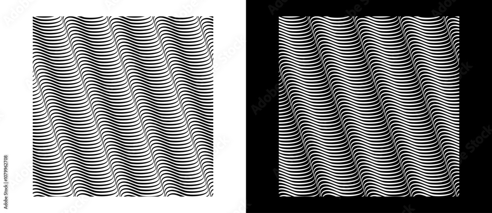 Poster abstract background with waves. art lines design, sea concept, logo, print or icon. black shape on a