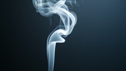 Obraz premium A mesmerizing white smoke spiral gently floating upward, isolated beautifully on a black background