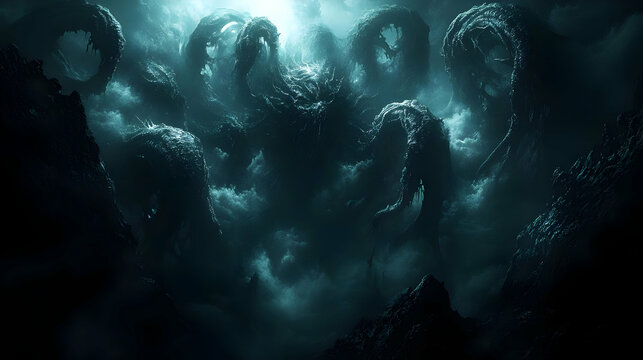 Illustration Cthulhu Monster Dark Fantasy Horror Tentacles