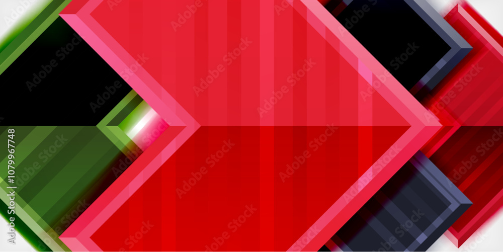 Aufkleber Arrow symbols created with 3d effects and line texture geometric abstract background