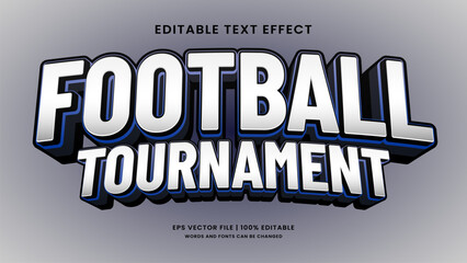 Football tournament 3d editable text effect