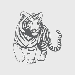 Naklejka premium tiger on white background