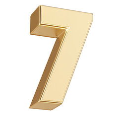 3D Gold Number 7