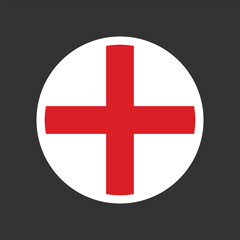 The flag of England with round circle shape vector.