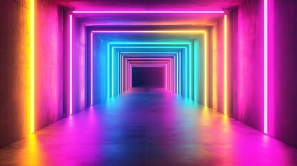Neon Lights Tunnel