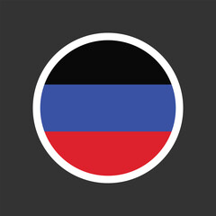 Obraz premium Donetsk Republic flag round circle shape vector.