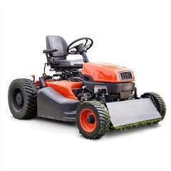 Agricultural mower with a large cutting deck. isolated on transparent background