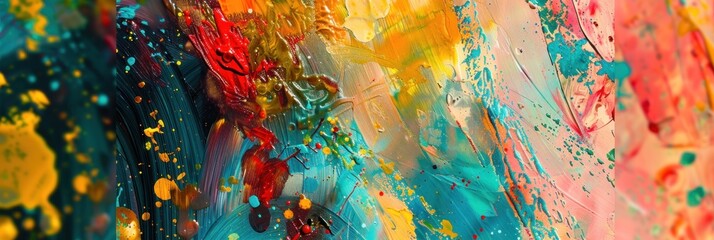 Abstract Painting with Vibrant Colors