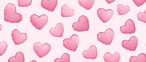 Seamless pink hearts pattern with feminine girlish design perfect background for print projects, gift wrapping, scrapbooking, stationery, and creative digital uses