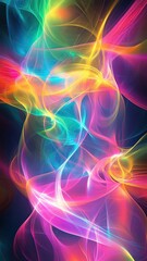 Naklejka premium Colorful abstract gradient background design Colorful abstract gradient background design with neon tones creating a vibrant light effect