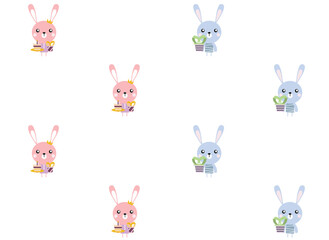 happy birthday children's card with cute characters, wrapping paper texture
