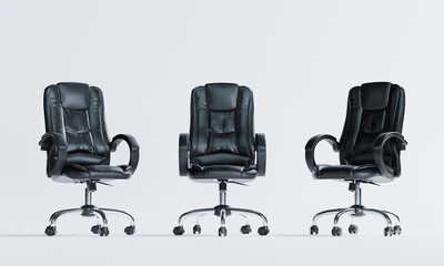 Fototapeta premium 3d render of isolated office leather chair for profession and power concept