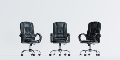 3d render of isolated office leather chair for profession and power concept