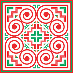 Spiral pattern, Hmong ethnic pattern Spiral pattern is the original pattern of Hmong clothing. It is used in designing clothes, shoes, bags, etc.