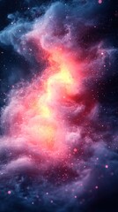Naklejka premium A vibrant cosmic nebula with swirling colors and stars.