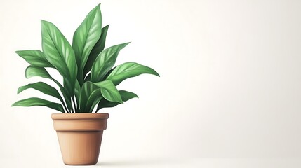 Obraz premium Peace Lily in a Brown Pot