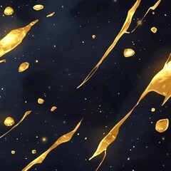 Luxurious Black and Gold Cracked Marble Texture with Kintsugi Inspired Design