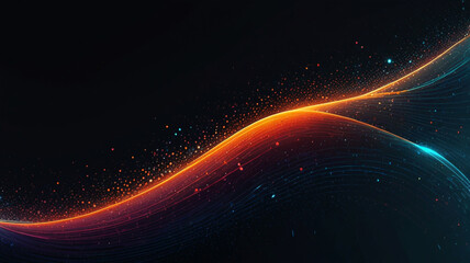 Obraz premium Dynamic Digital Scene Featuring Futuristic Elements with Data Particles Interlinked Nodes and AI-Inspired Neural Network Patterns Against a Dark Background