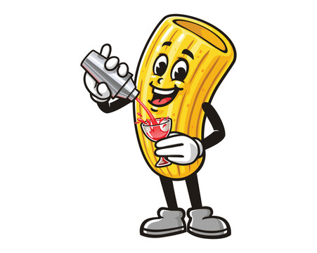 recommend clip art: Macaroni is making cocktail, Cartoon Mascot Illustration Character Vector Clip-art Hand-drawn Logo Design