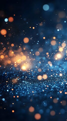 Obraz premium Abstract Background- Blue and Gold Bokeh Lights Glitter Sparkle
