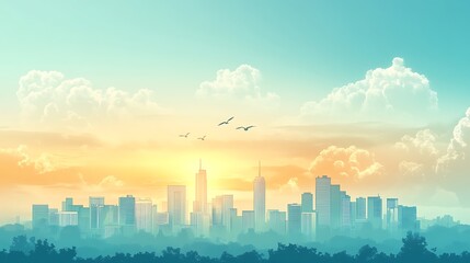 Obraz premium City Skyline at Dawn