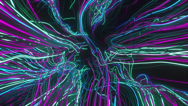 Curve strobe lines. Computer generated 3d render
