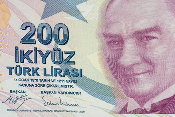 Turkish money macro detail shot (focus is specially adjusted)