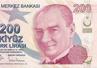 Turkish money macro detail shot (focus is specially adjusted)