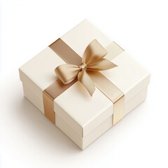 Obraz premium Elegant gift box with golden ribbon, perfect for festive celebrations and special occasions. luxurious packaging adds touch of sophistication and joy to any event