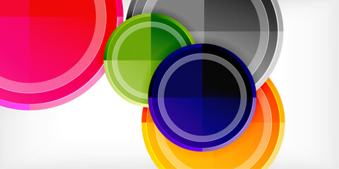 Obraz premium Abstract background - multicolored circles, trendy minimal geometric design, vector illustration