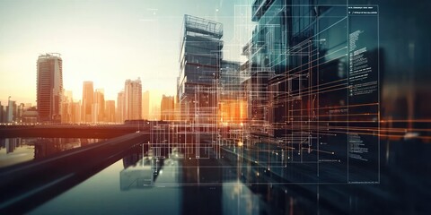 A digital presentation of an architect project, showcasing the timeline and milestones on a screen