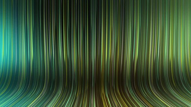 Neon line geometric background animation with directional abstract  dark green and yellow colors. 4k video