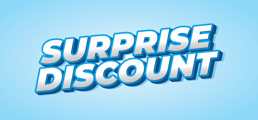 Surprise discount. Text effect in 3D look for banner or website header