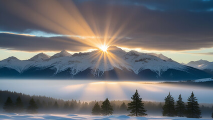 sunrise over the mountains