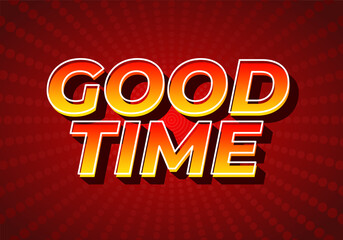Good time. Text effect in modern colors with 3D look effect