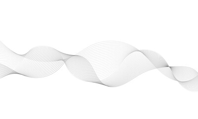 Fototapeta premium Technology and business gray and white wave lines on transparent background. Frequency sound wave, twisted curve lines with blend effect.