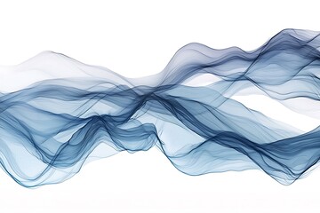 Soft abstract waves in blue and grey shades on a white background.