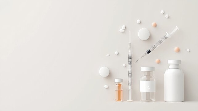 Explore the importance of vaccination with a stylish line art paper cut design featuring syringes and vials